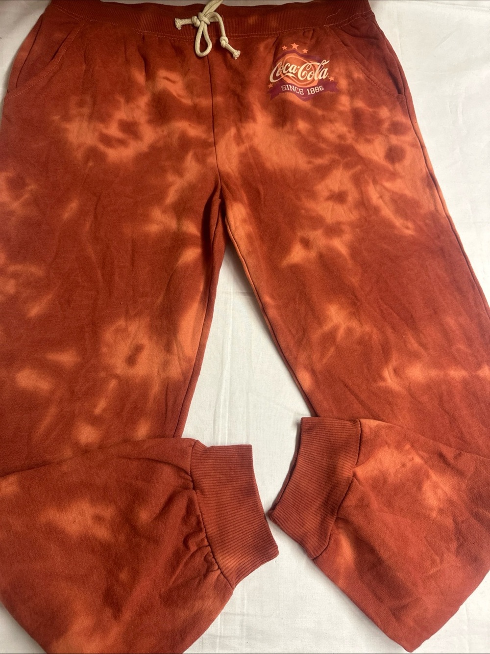 Coca Cola Burnt Orange Tie-Dye Jogger Pants